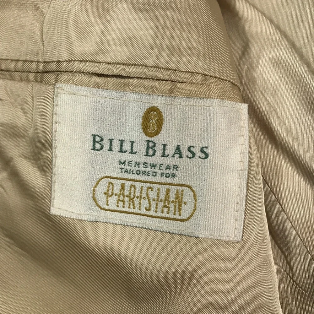Vintage Bill Blass Silk Blazer Mens 44 Purple 2 Button Pockets Academia 80s